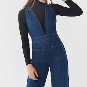 UO Eleanor Plunging Denim Jumpsuit